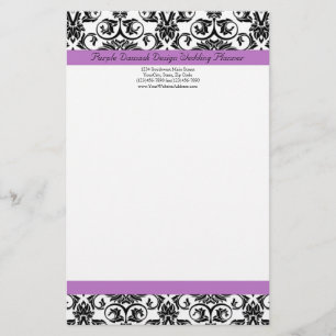 Papelaria Lavanda Roxo Preto/Branco