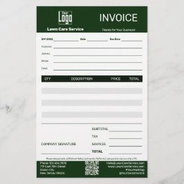 Papelaria Lawn Care Service Business Invoice