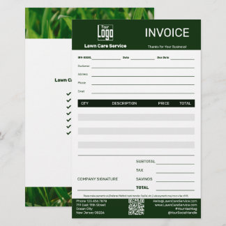 Papelaria Lawn Care Service Business Invoice