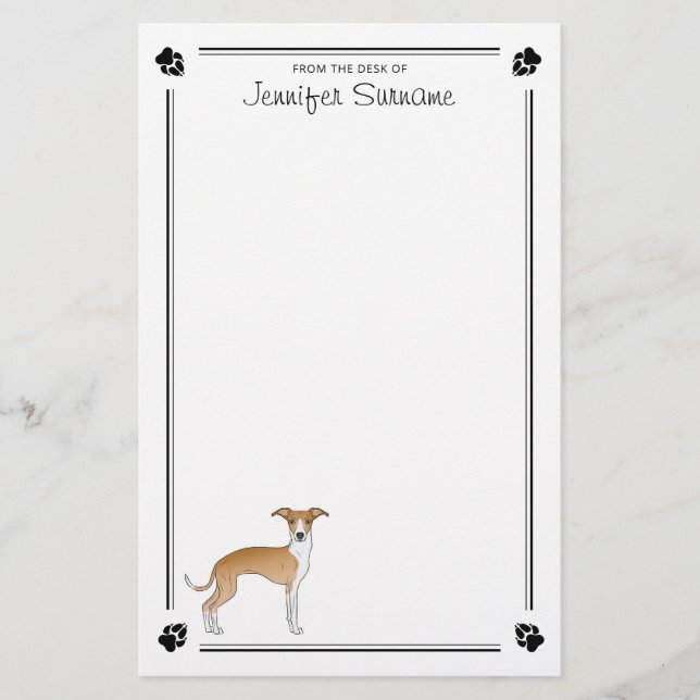 Papelaria Lebre e Italiano cinza Branco Com Patas e Texto (Frente)
