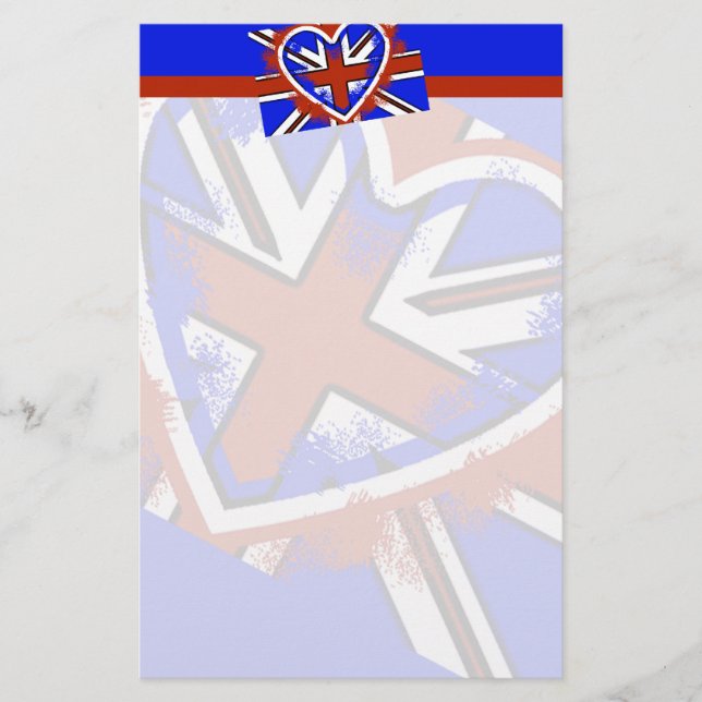 Papelaria Legal British Flag Heart Design (Frente)