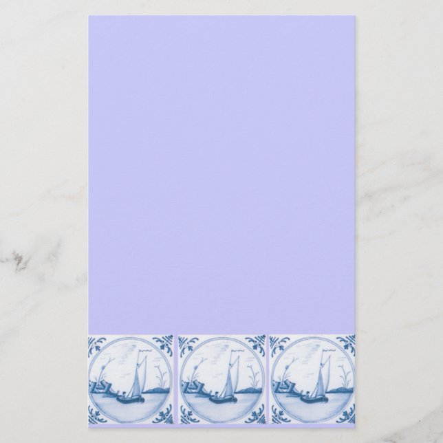 Papelaria Leitura de Arte de Azulejo Delft Sailboat (Frente)