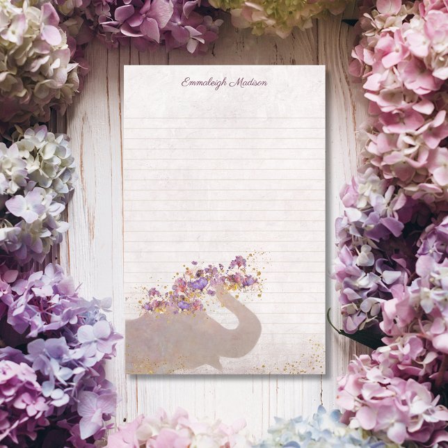 Papelaria Leitura de Monograma Chic do Dreamy Boho do Elefan (Criador carregado)