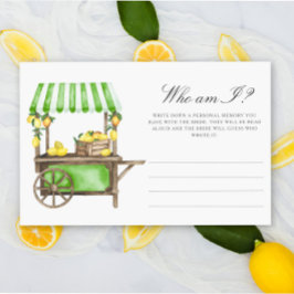 Papelaria Lemon Citrus - Who am I bridal shower game