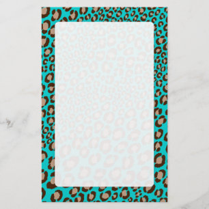 Papelaria Leopard Print/teal/Add background color!!