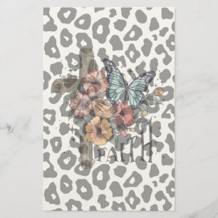Papelaria Leopardo-das-neves Cruz, Flores e Borboletas