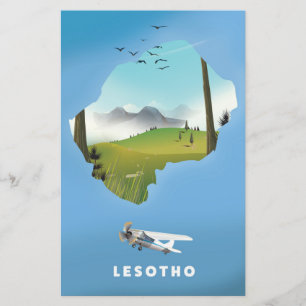Papelaria Lesoto África do Sul - poster de Esqui