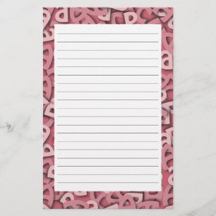 Papelaria Letra A Rosa