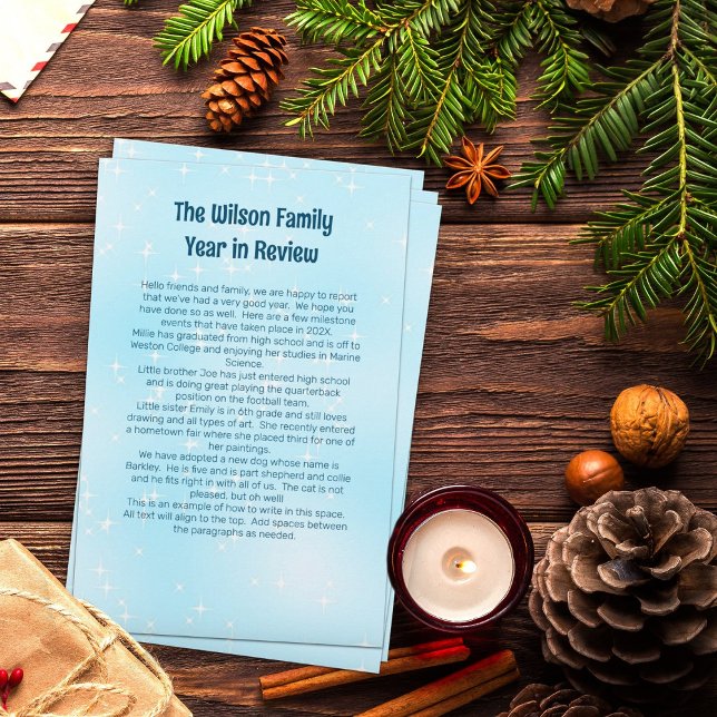 Papelaria Letra natalina Modelo Azul Estrelas Brilhantes (Criador carregado)