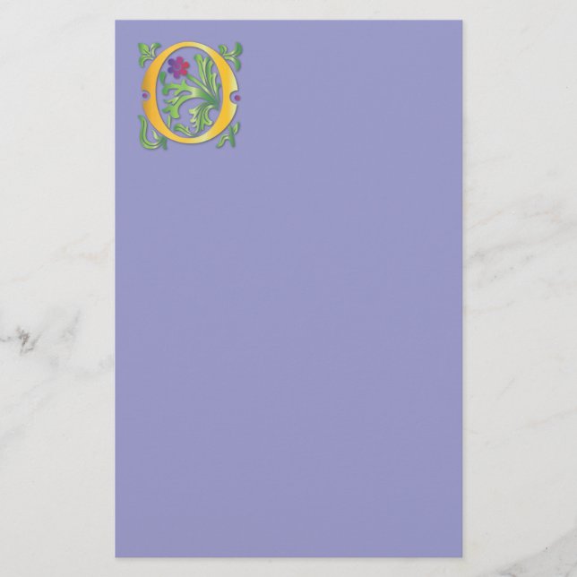 Papelaria Letra O Monograma Fleur de lis (Frente)