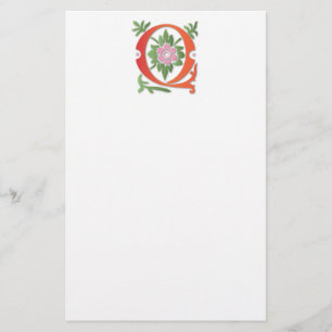 Papelaria Letra Q Monograma Fleur de lis