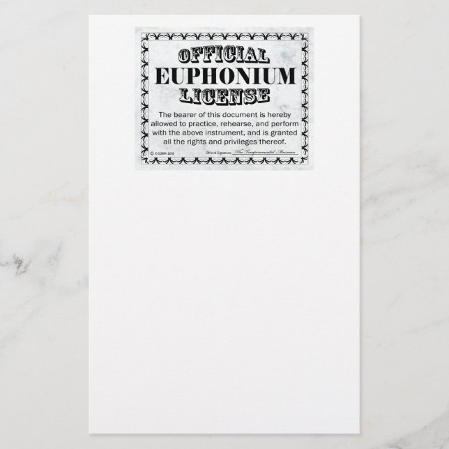 Papelaria Licença Euphonium (Frente)