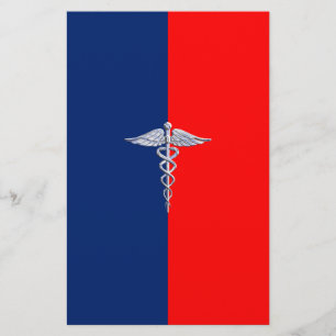 Papelaria Liga médica do símbolo do Caduceus de prata