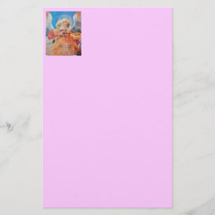 Papelaria Lilac do rosa do ANJO do NATAL do FAZER da MÚSICA