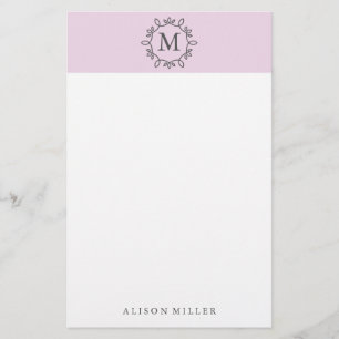 Papelaria Lilac Monograma Moderno