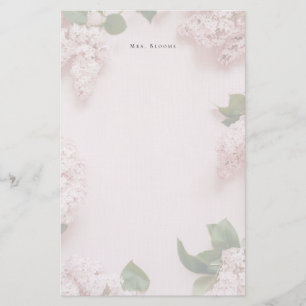 Papelaria Lilás Rosa Suave Personalizado Feminino