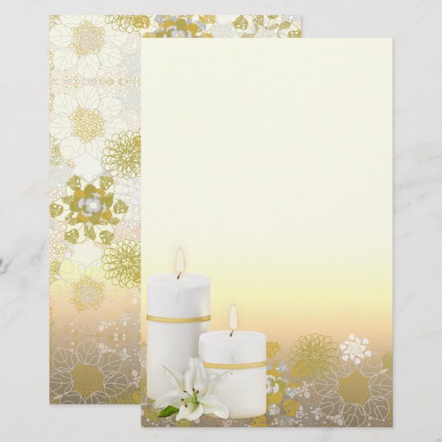 Papelaria Lily Candle Stationery (Frente/Verso)