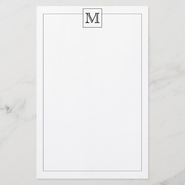 Papelaria Limite Simples Moderno Básico Inicial Monograma (Frente)
