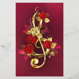 Papelaria Limpeza de ouro com Flores Rosa