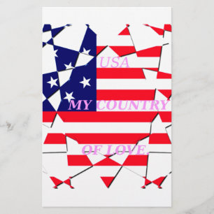 Papelaria Linda e adorável bandeira americana Motif design