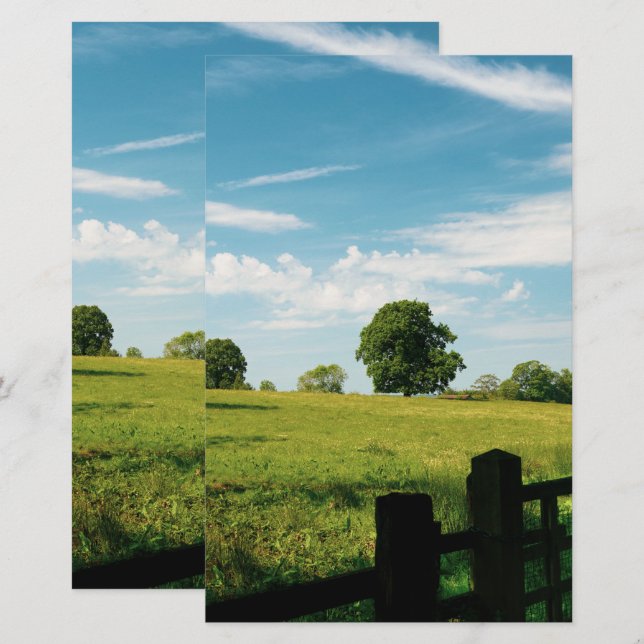 Papelaria Linda paisagem rural (Frente/Verso)