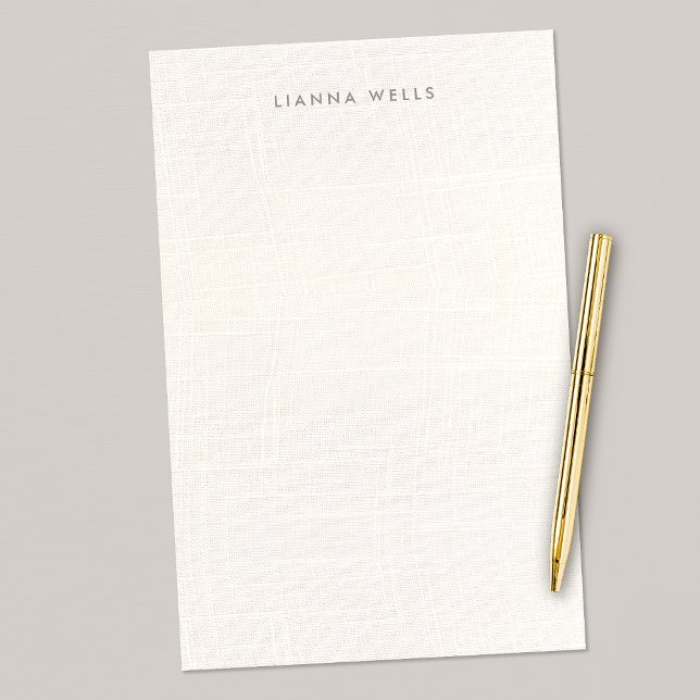 Papelaria Linen Personalizado Mínimo Elegante (imagem) (Elegant ivory linen background stationery - EXPLORE COLLECTION BELOW)