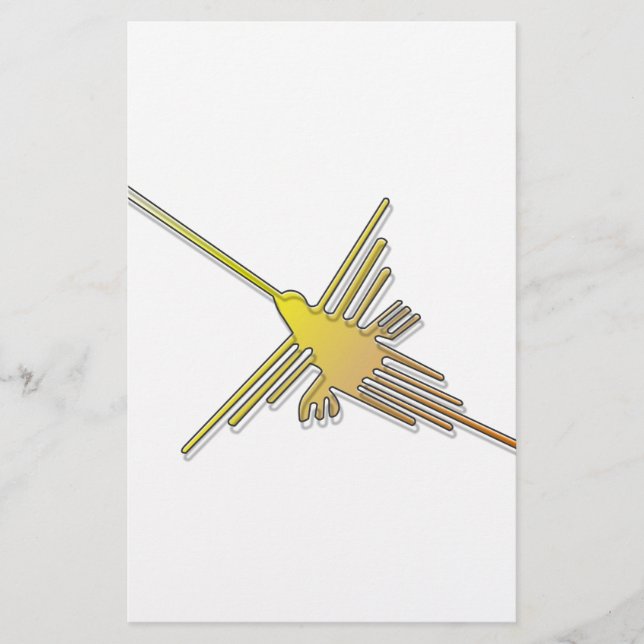 Papelaria Linhas de Nazca Beija-flor Dourado (Frente)