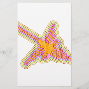 Papelaria Linhas Nazca Hummingbird Com Efeito De Papel Desen