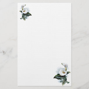 Papelaria Lírio de Calla branco da elegância do vintage