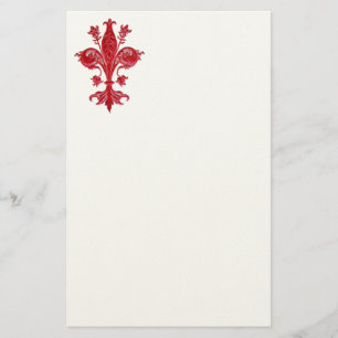 Papelaria LÍRIO VERMELHO FLORENTINO/FLOR DE LIS, feltro do