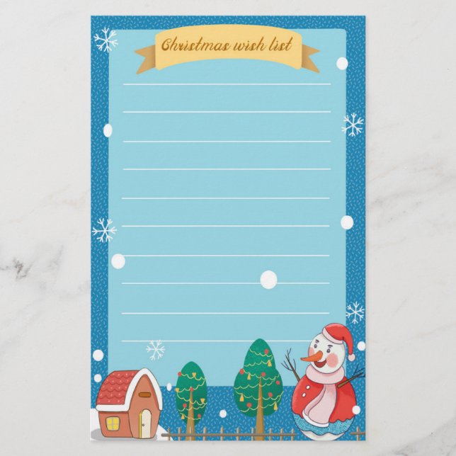 Papelaria Lista de Desejos de Natal (Frente)