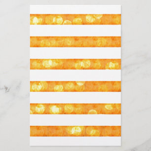 Papelaria Listras Bokeh Laranja E Branco
