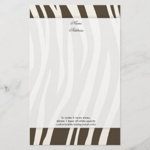Papelaria Listras de zebra marrons cor de fundo!!
