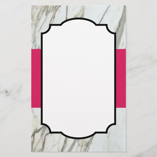 Papelaria Livro branco grego "fuchsia moderna" design (Frente)