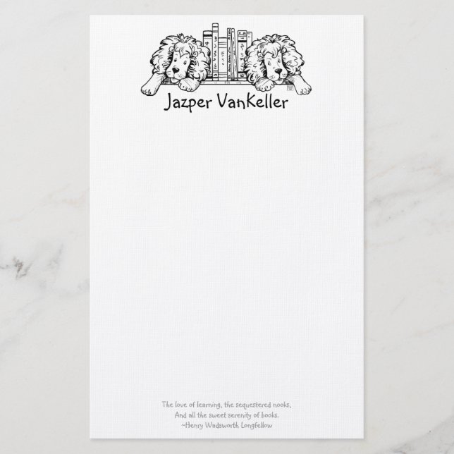 Papelaria Livro Leão Termina Papel de Carta Pessoal (Frente)