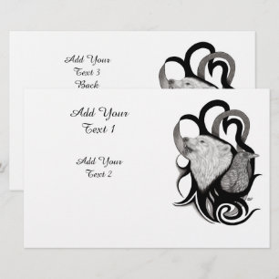 Papelaria Lobo Branco com Arte Tribal Raven