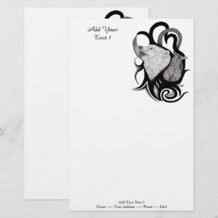 Papelaria Lobo Branco com Arte Tribal Raven