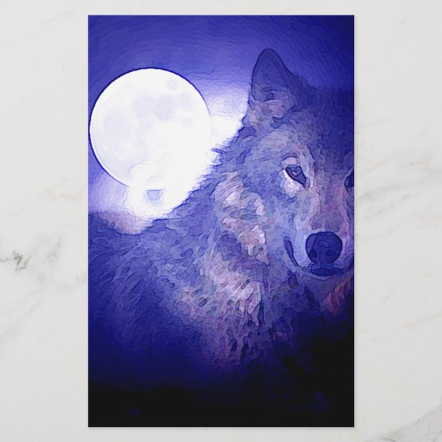 Papelaria Lobo, Lua e Noite Azul (Frente)