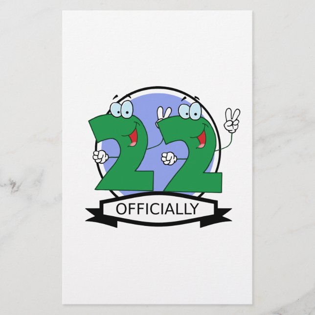 Papelaria Logotipo de Aniversário Oficialmente 22 (Frente)