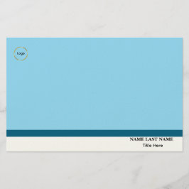 Papelaria Logotipo Personalizado Elegante Azul Poeirento Bra