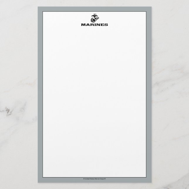Papelaria Logotipo preto empilhado do USMC (Frente)