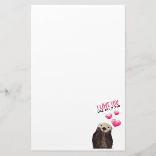 Papelaria Lontra bonito com amor cor-de-rosa dos corações