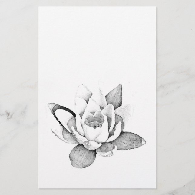 PAPELARIA LOTUS STATIONERY EM PRETO E BRANCO (Frente)