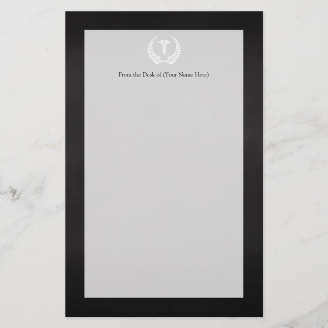 Papelaria Louro médico do Caduceus (Frente)