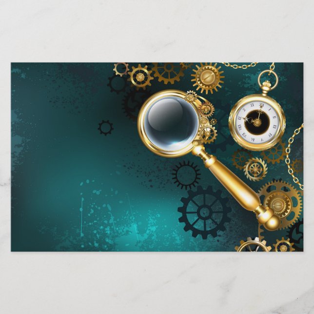 Papelaria Lupa no estilo Steampunk (Frente)