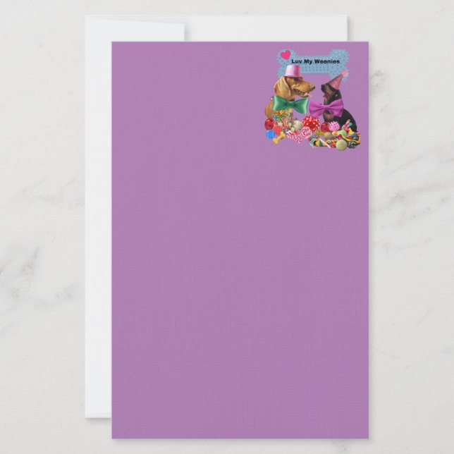 Papelaria Luv My Weenes Purple Stationery (Frente)