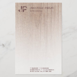Papelaria Madeira Monogramada parece um Modelo moderno elega