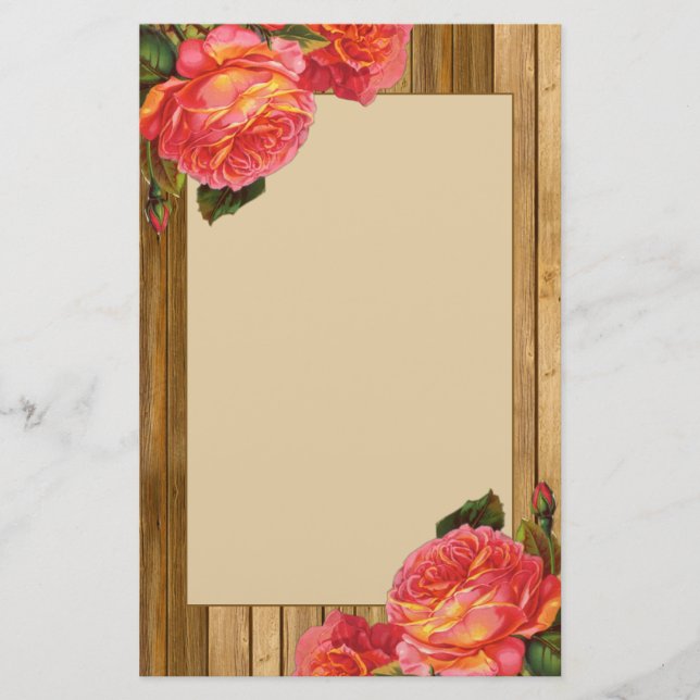 Papelaria Madeiras Rústicas Gargas e Rosas Rosa-de-Atzo-Vint (Frente)