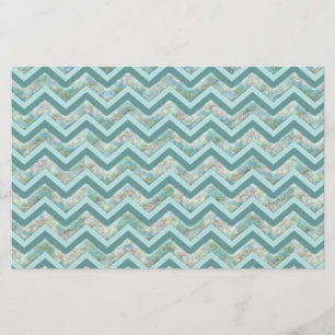 Papelaria Mãe de Pérola Teal ZigZag