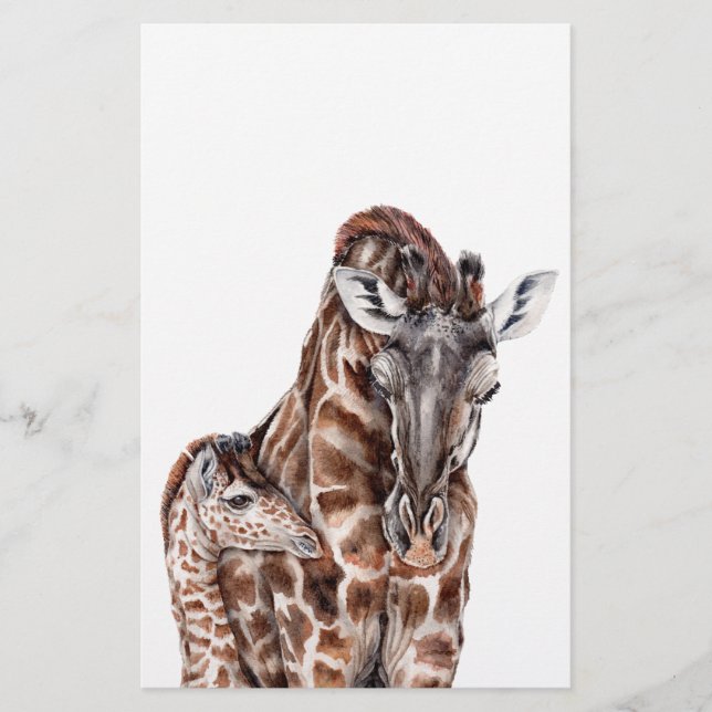 Papelaria Mãe Girafa com Baby Giraffe (Frente)